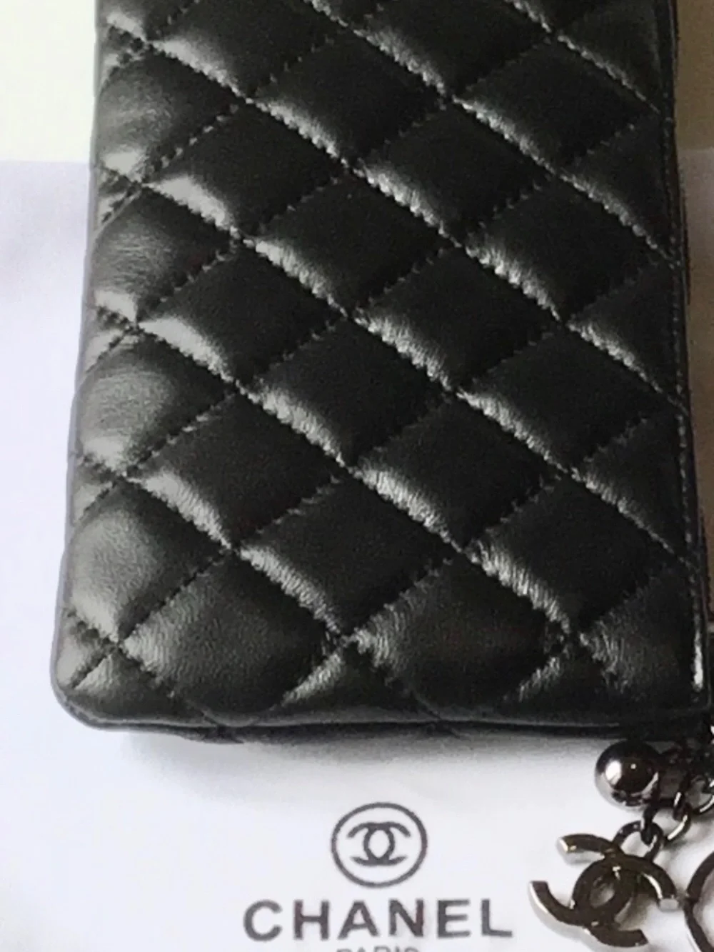 CHANEL LONG QULTED BLACK WALLET